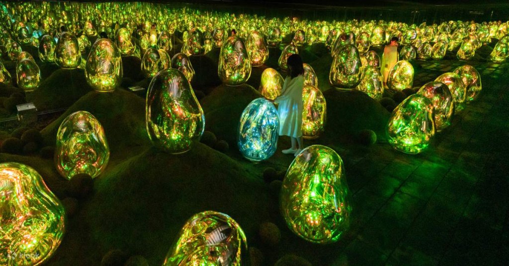 TeamLab Planets resonating schmoos at night